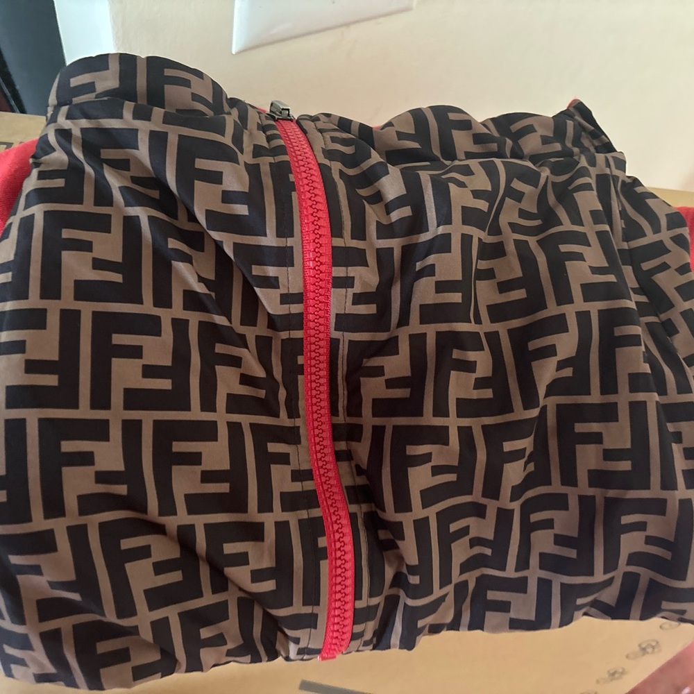 Fendi Black and Red Logo skirt and crop top for kids 5/6